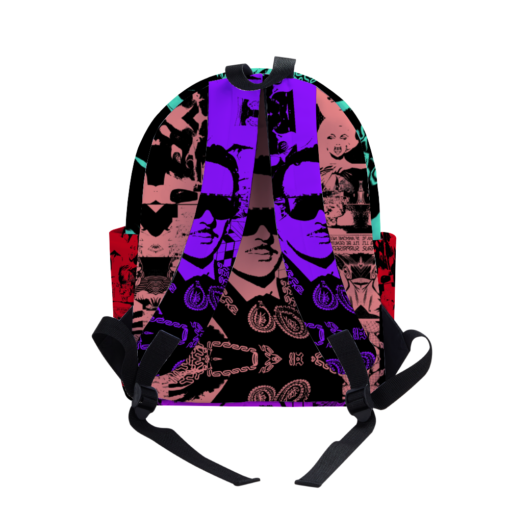 Dela Parra Graffiti Zippered Travel Backpack 14" x 18" x 4" Schoolbag