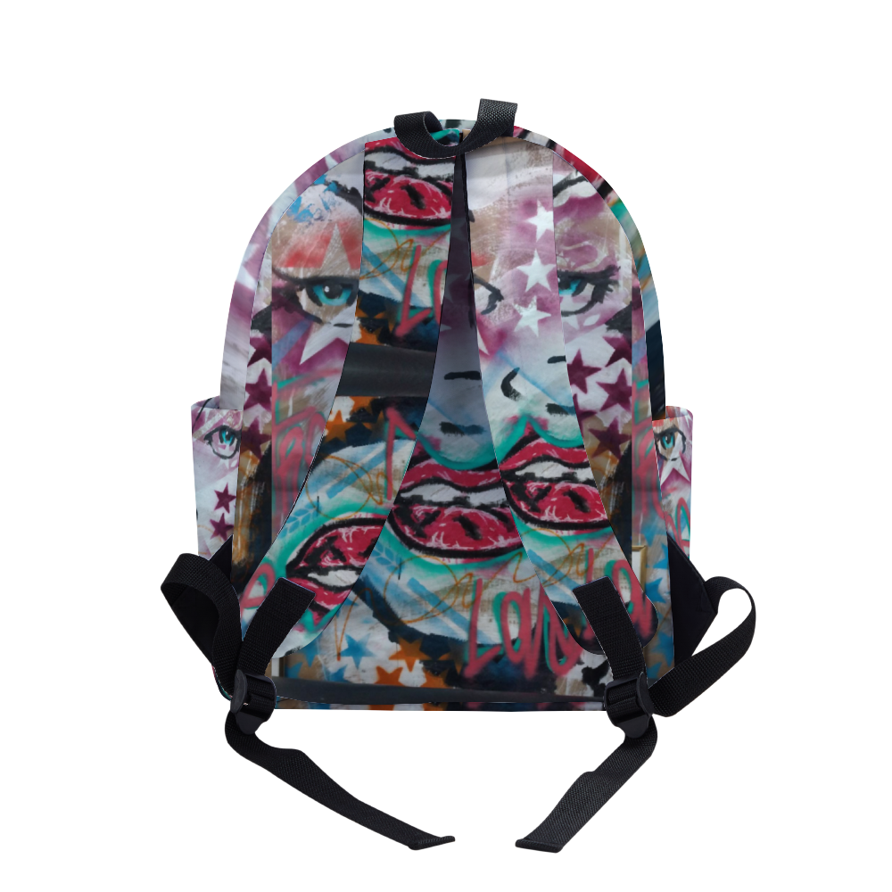 Free Love Zippered Travel Backpack 14" x 18" x 4" Schoolbag