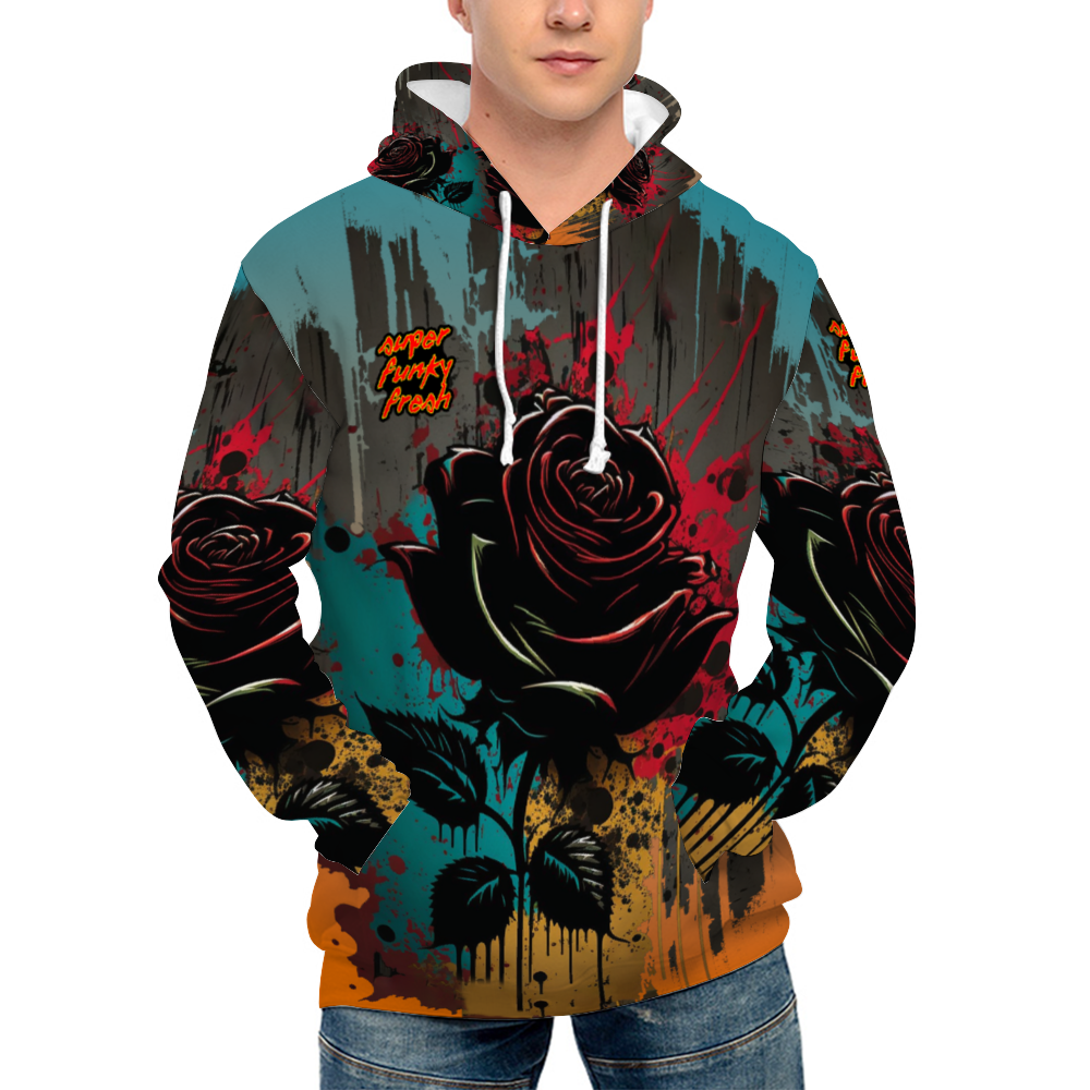 Graffiti Rose Sunset Hoodie