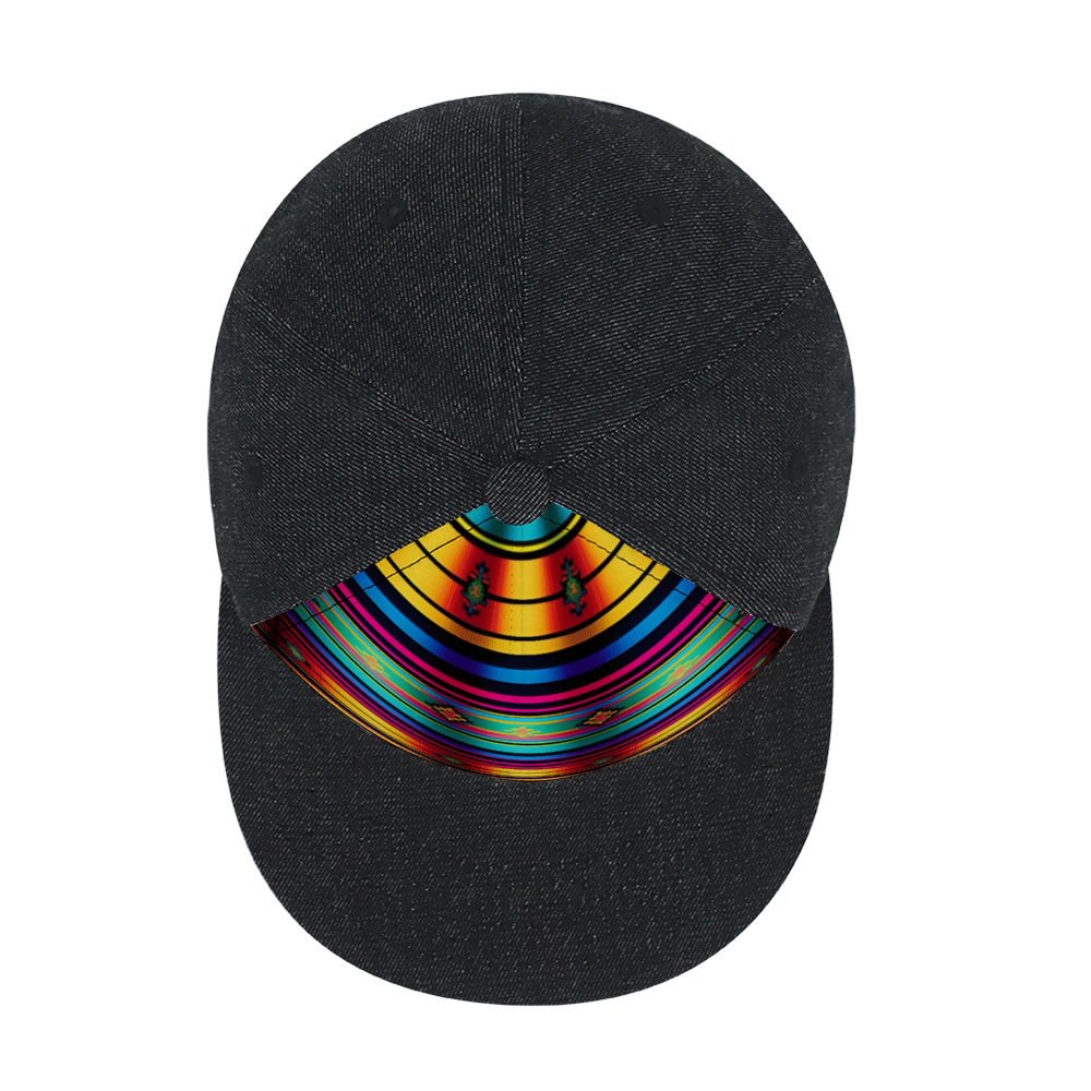 Serape Black Denim Baseball Hat