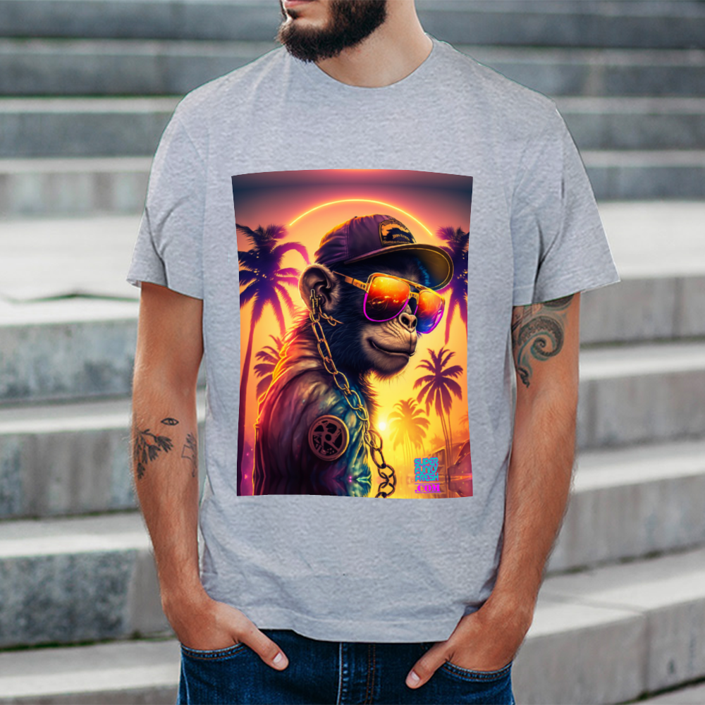 Super Funky Fresh DJ Monkey & Graffiti Back T-Shirts Tees | Gildan 76000