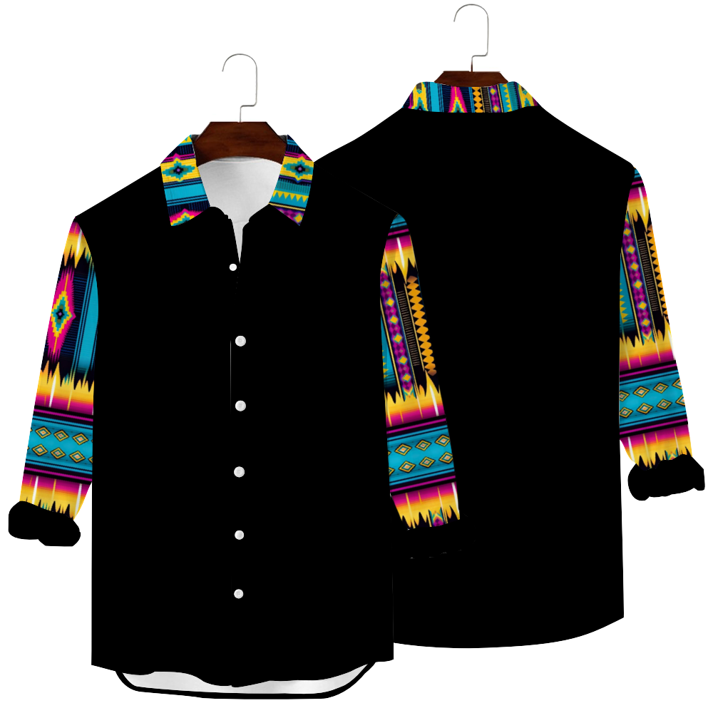 DeLa Parra Serape Motif Unisex Long-sleeve Shirt