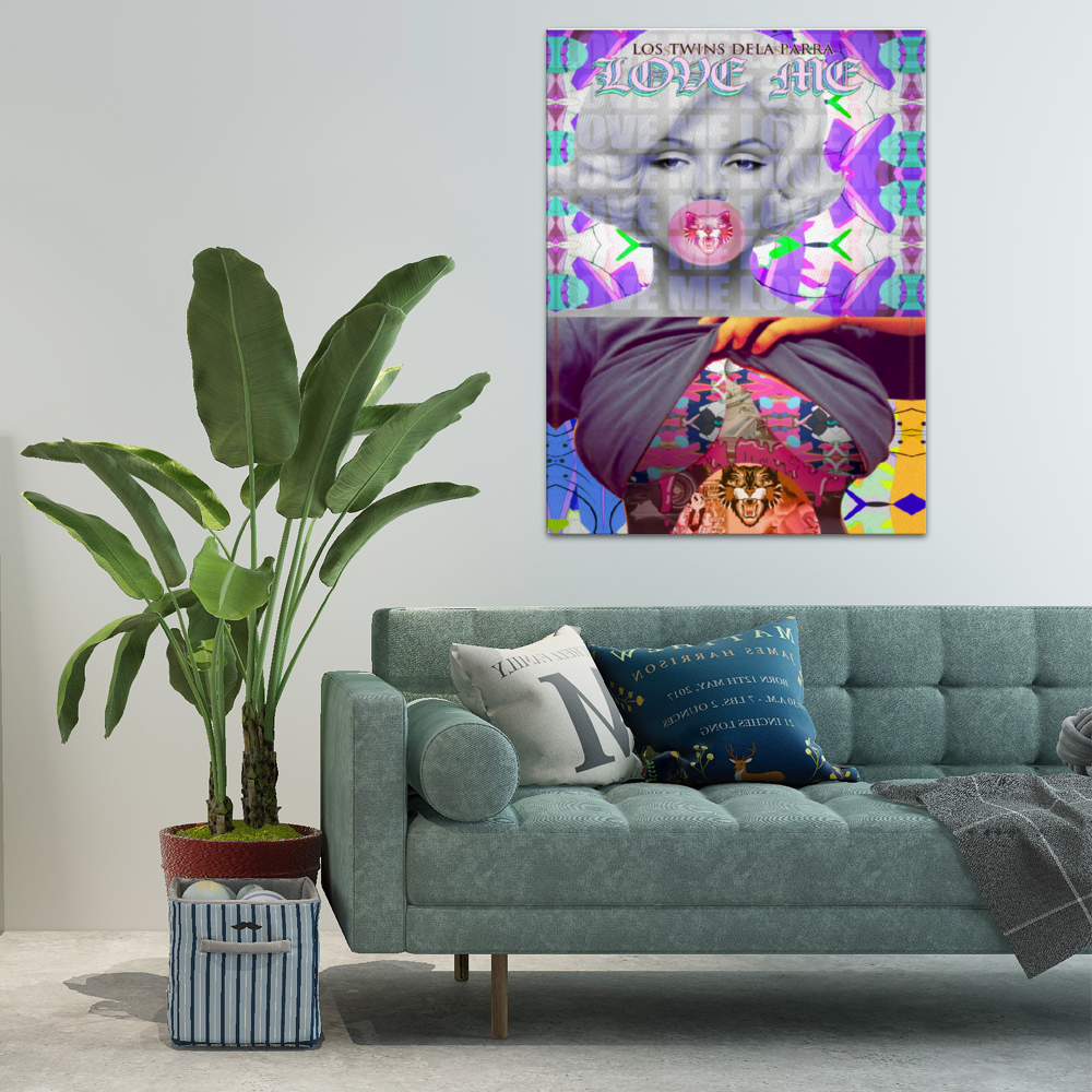 DeLa Parra Monroe Print on Wooden Inner Framed Canvas Painting 24" x 31"