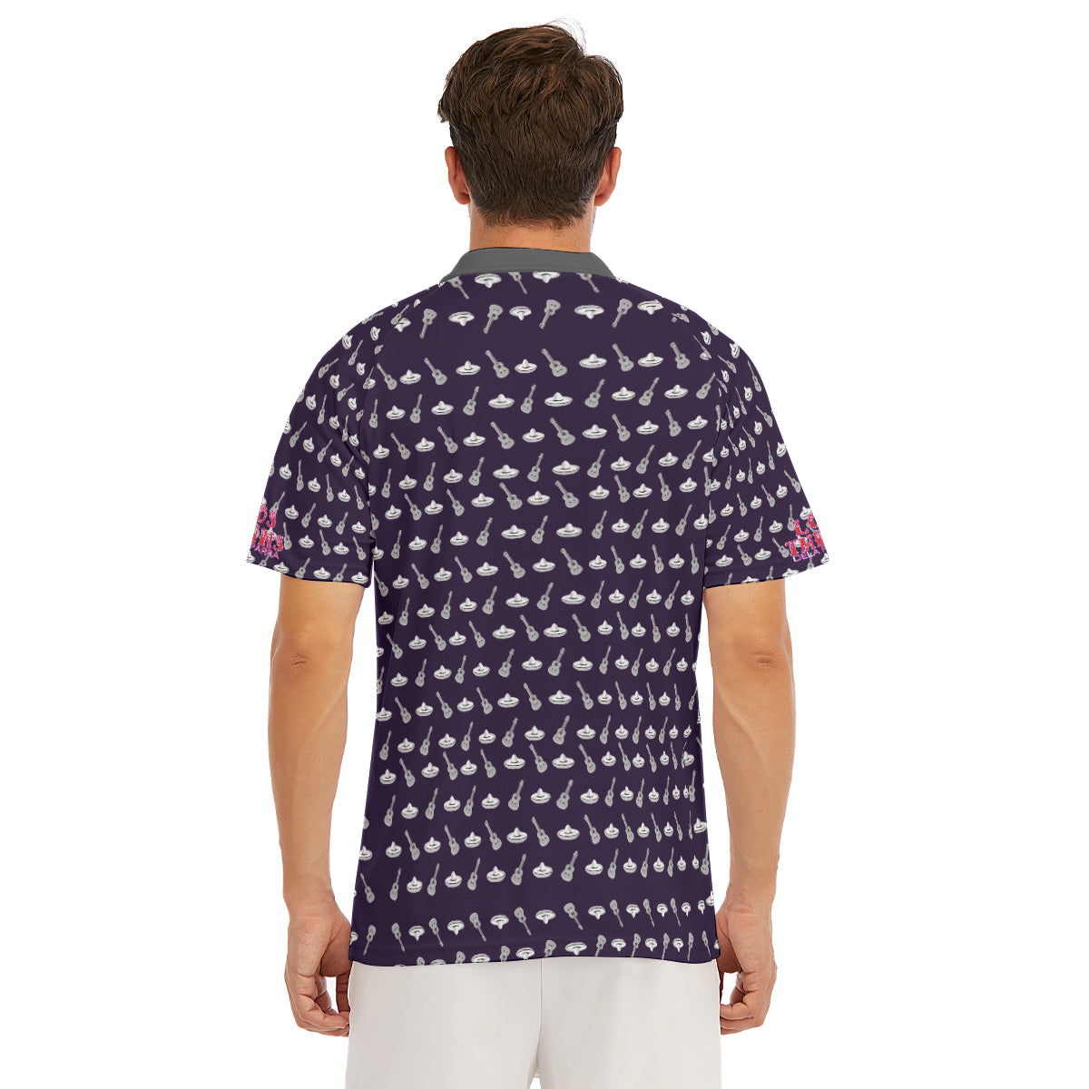 Purple Bandalero Men's Short Sleeve Polo Shirt With Button Closure