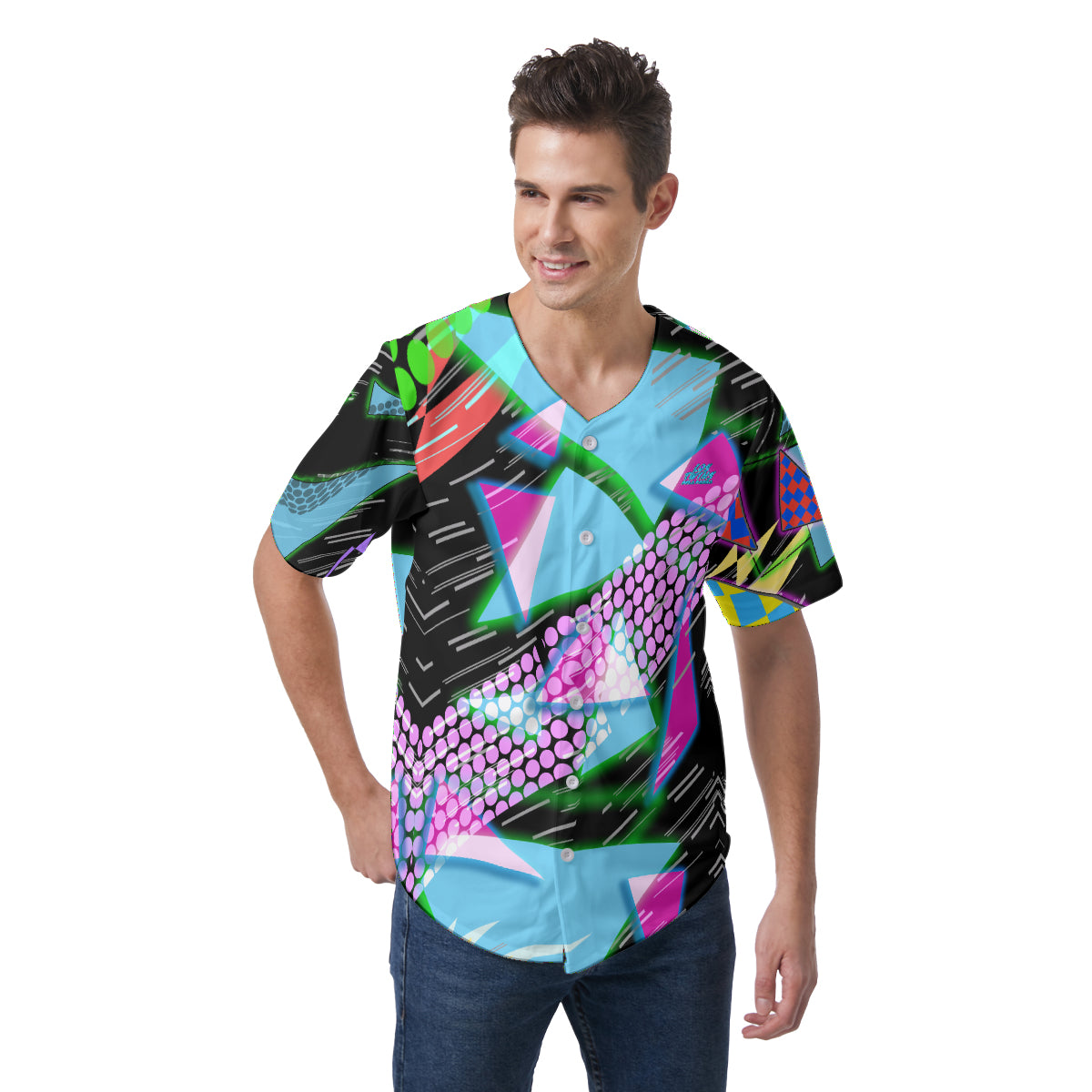 All-Over Print Men's Short Sleeve Baseball Jersey