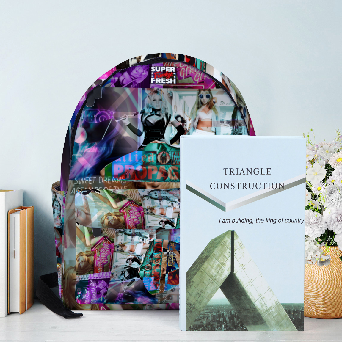 Propaganda Britney Bags Zippered Travel Backpack 14" x 18" x 4" Schoolbag