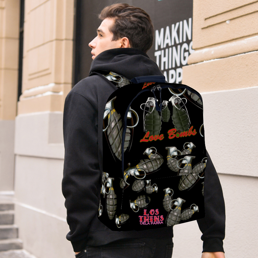 Love Bombs Full Print Backpack Travel Laptop Backpack