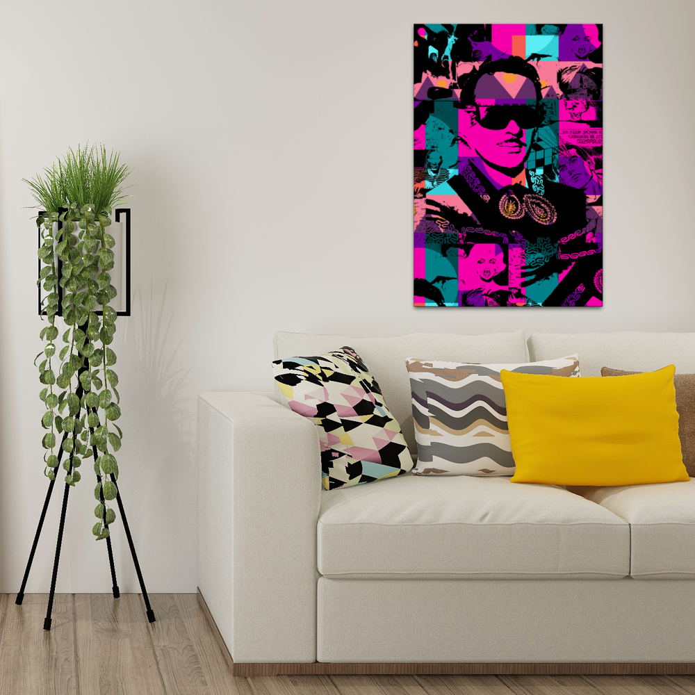 Multi Color Graffiti Inspired Wooden Inner Framed Canvas Painting 20" x 30"