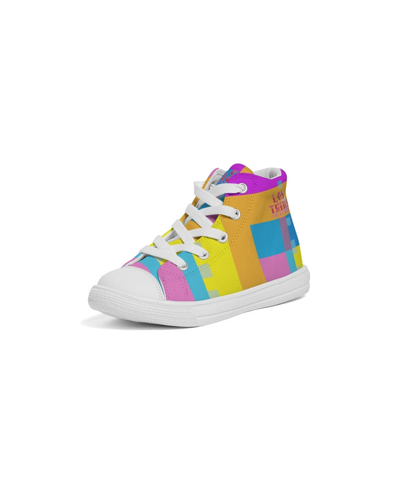 Pink Sunset Kids Hightop Canvas Shoe