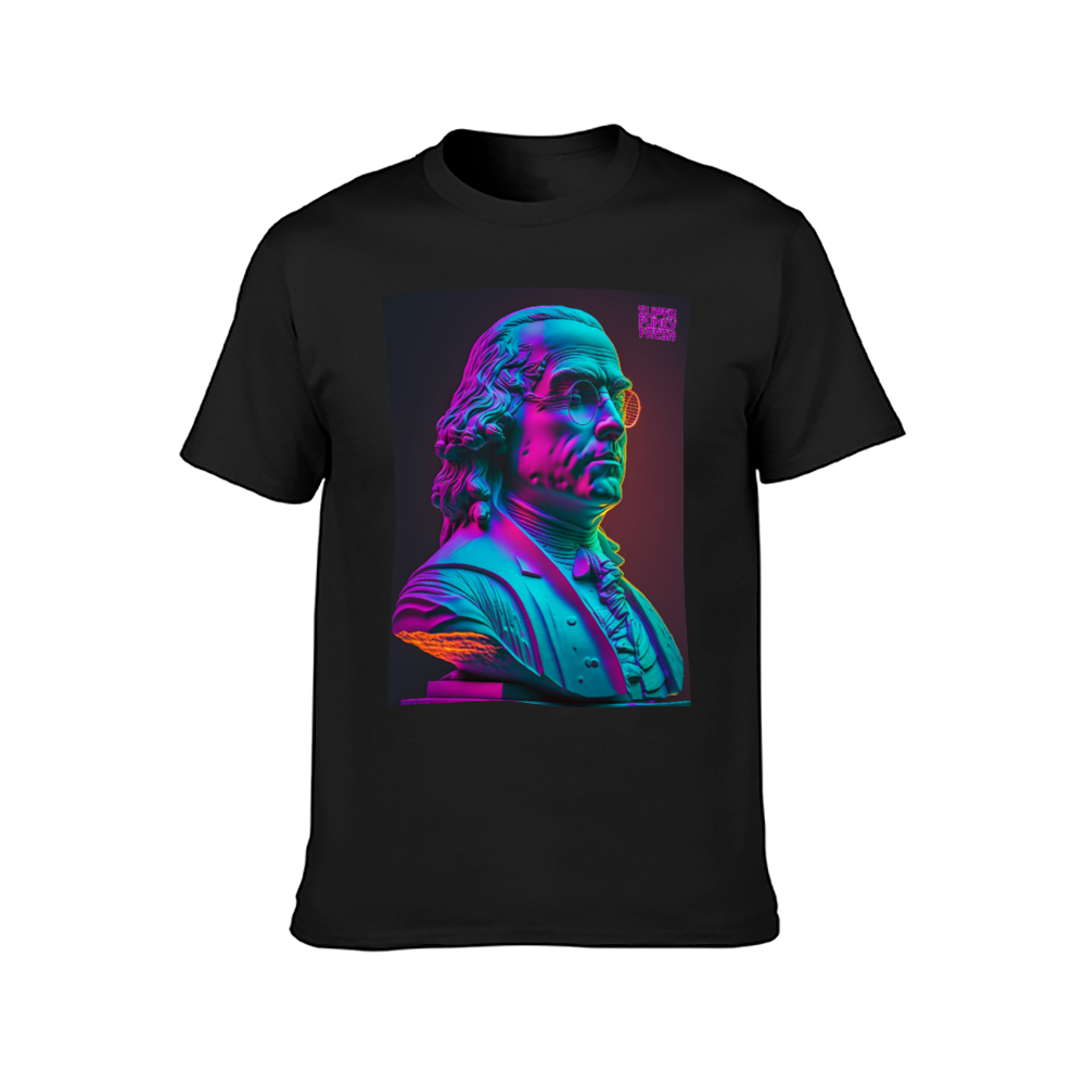 Benjamin Franklin Statuete T-Shirt Front and Back Print