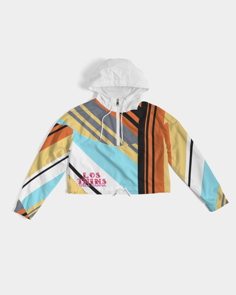 Mayan Serpent Stripes Women's Cropped Windbreaker