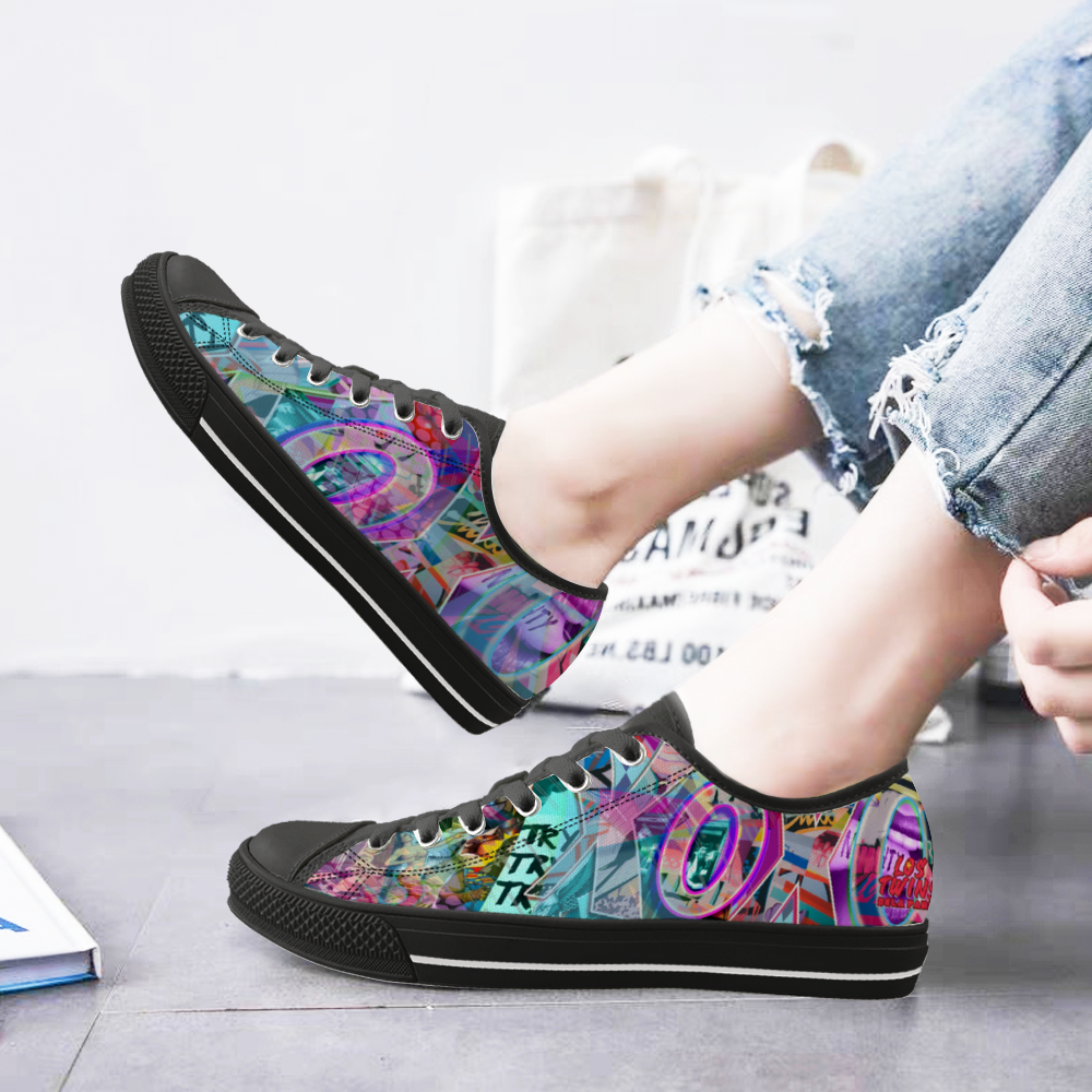 XOXO Unisex Black Low Top Canvas Shoes