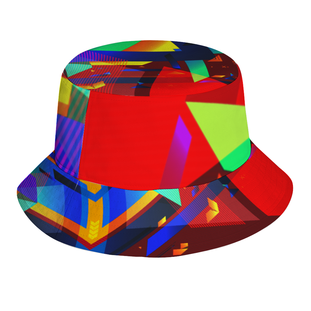 Fractual Fresh Red Bucket Hat with Customized Under Brim