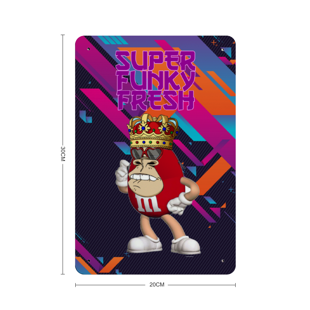 Super Funky Fresh M & Ape 7.9" x 11.8" Aluminum Plaque Metal Plate