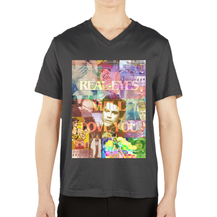 Real Eyes Will Love You Casual V-Neck Short Sleeve T-Shirts