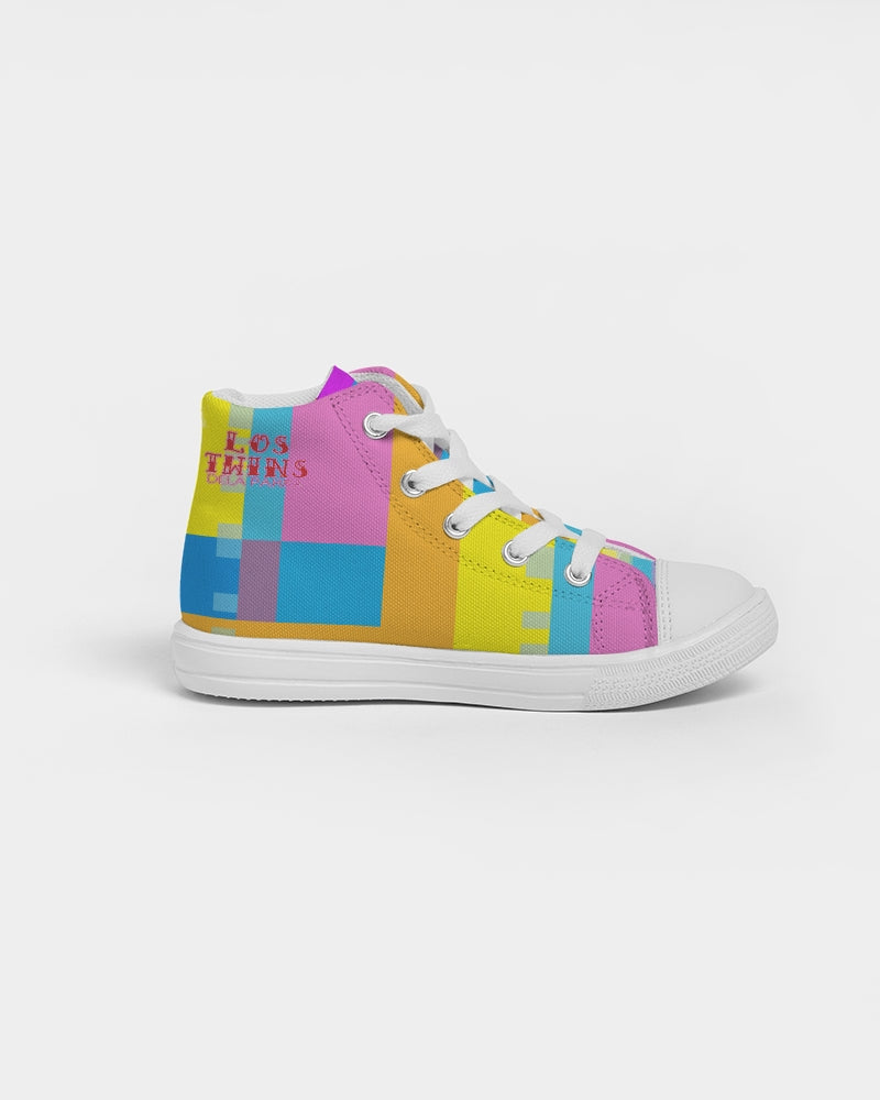 Pink Sunset Kids Hightop Canvas Shoe