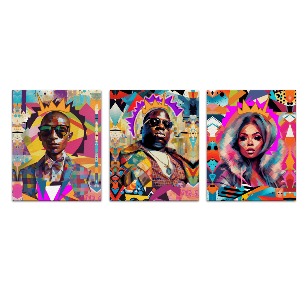Kings And Queens Pt:2 A 3 Piece Assembled Framed Canvas Set