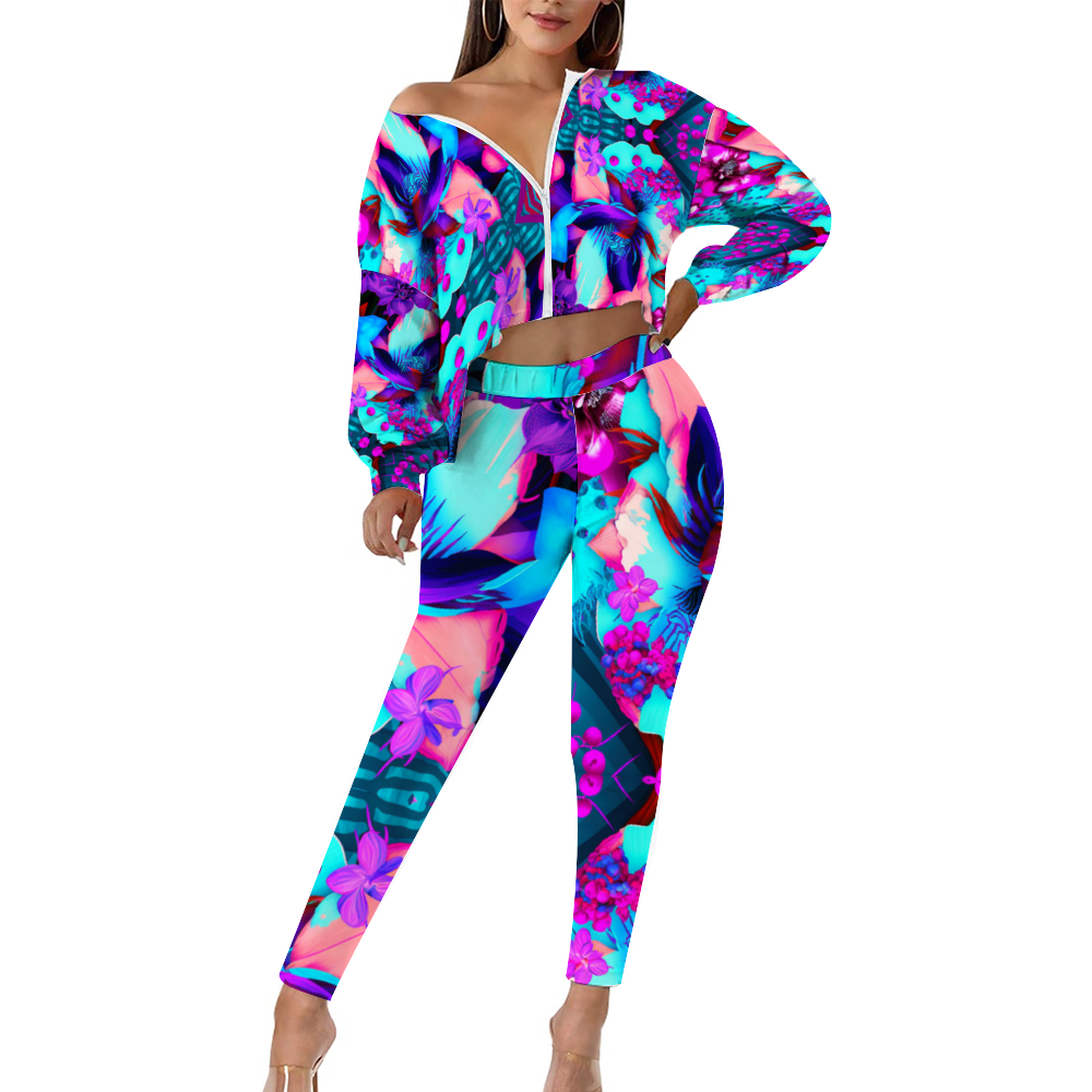 Retro Flowers by Los-Twins DeLa Parra Tops and Bottoms Set