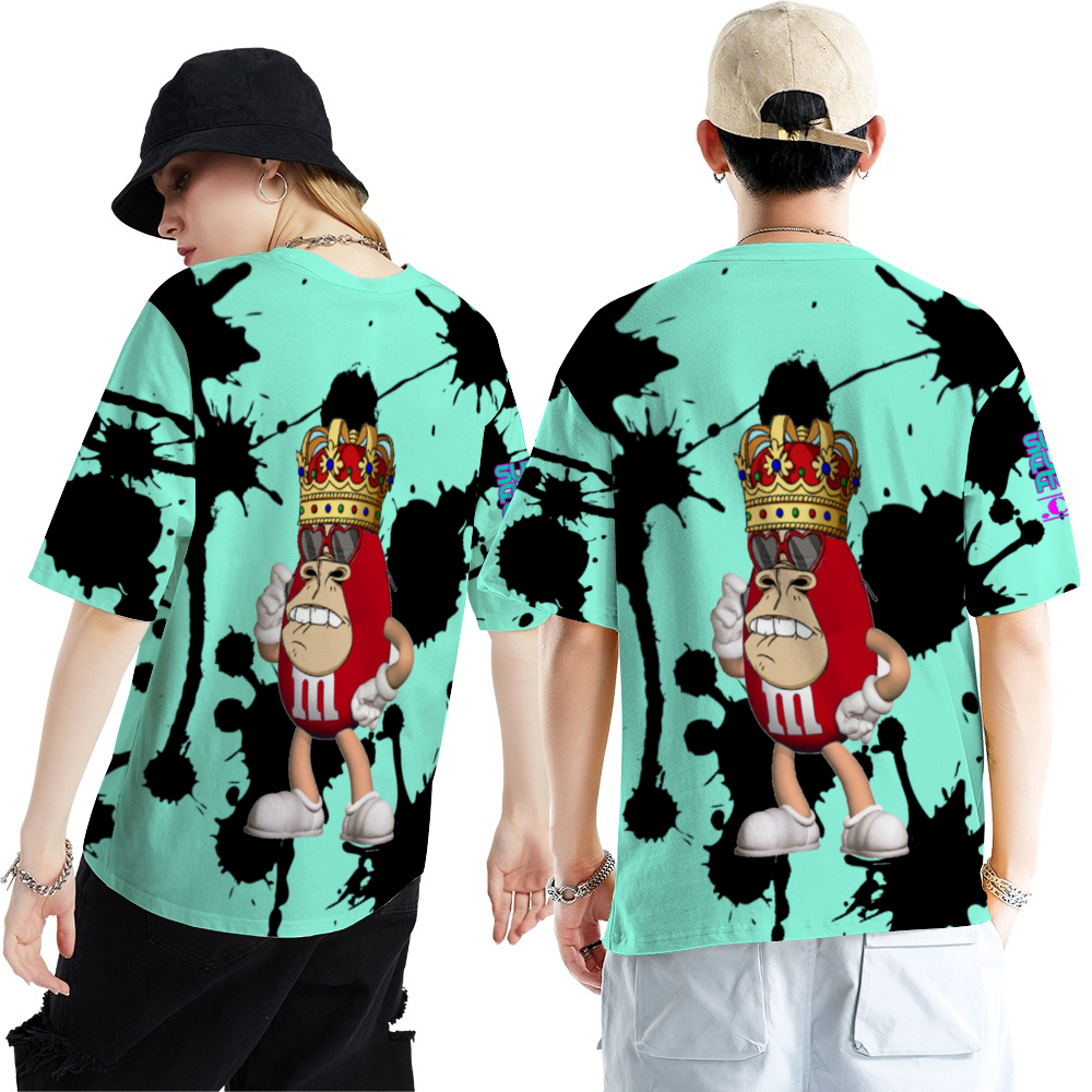M & Ape Round-neck Summer Shirt Paint Splatter