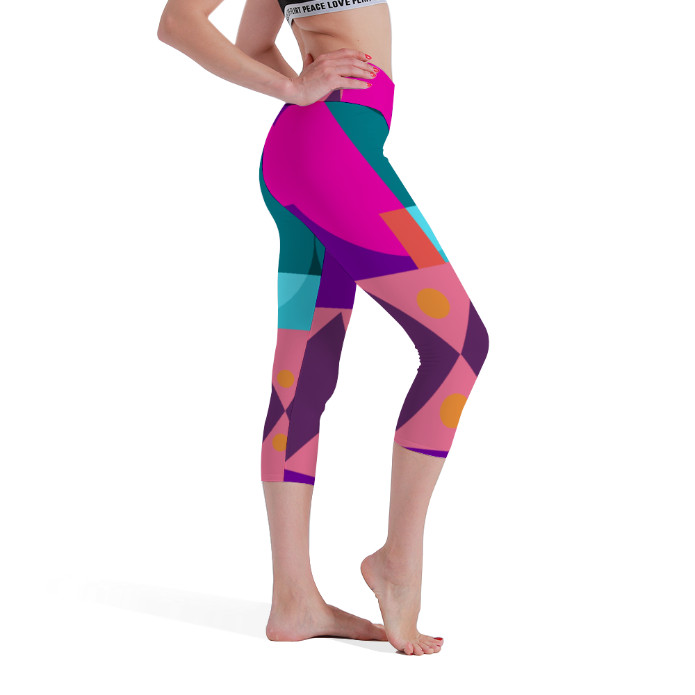 Super Funky Fresh Women's High Waisted Capri Yoga leggings