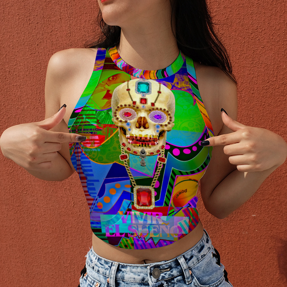 Vivir El Sueno Women's Sleeveless Top Crop Top Cropped Tank Top