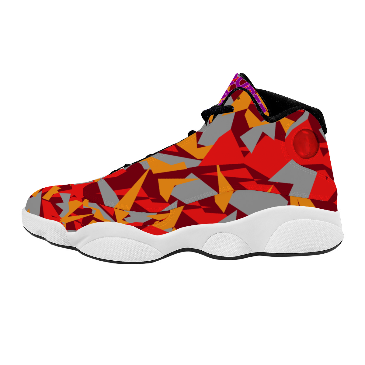 Digital Camo on Maroon Basketball Sneakers
