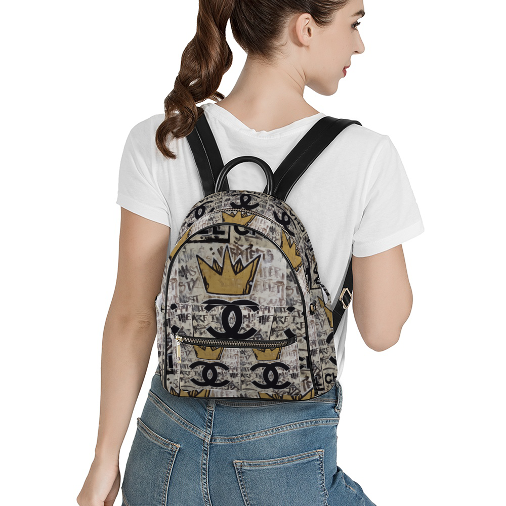 EL Cha Vegan Leather Backpack 10.6" x 7" x 12.2" Schoolbag