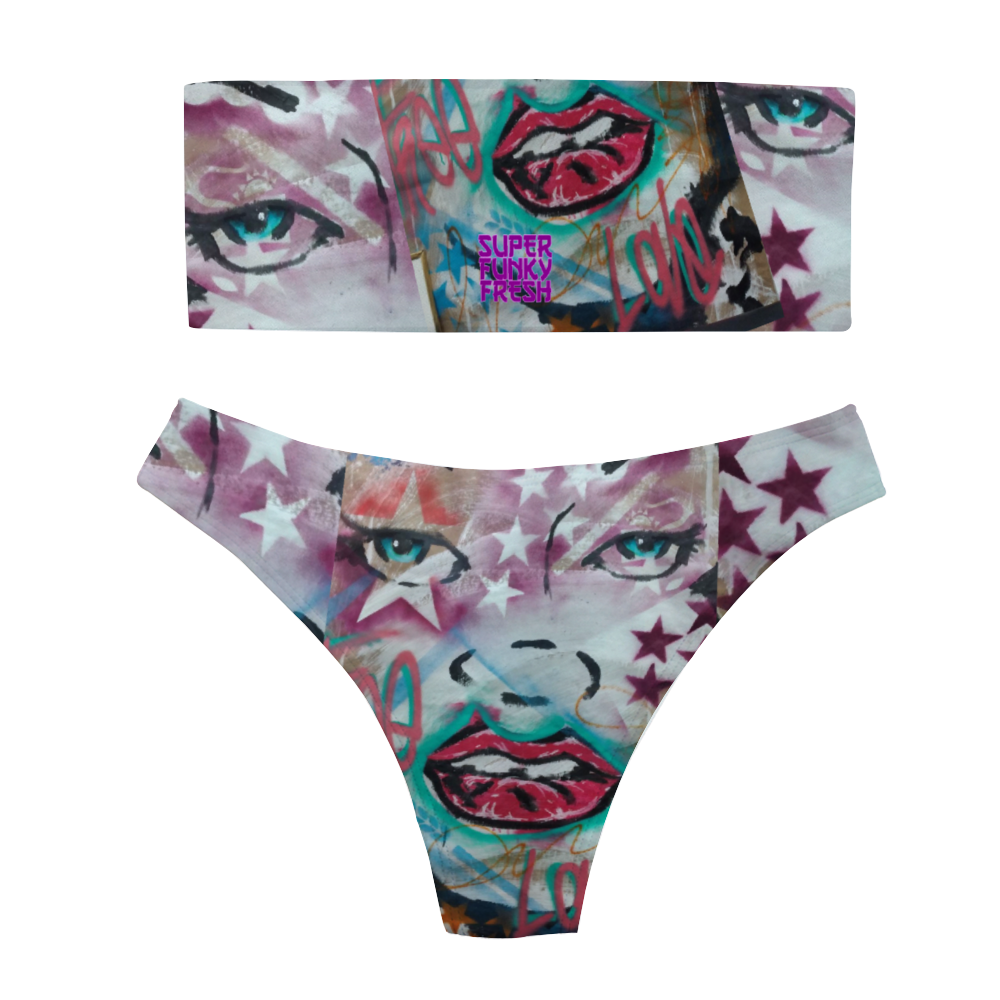 Free Love Women's Bandeau Bikini 2-piece Swimsuit