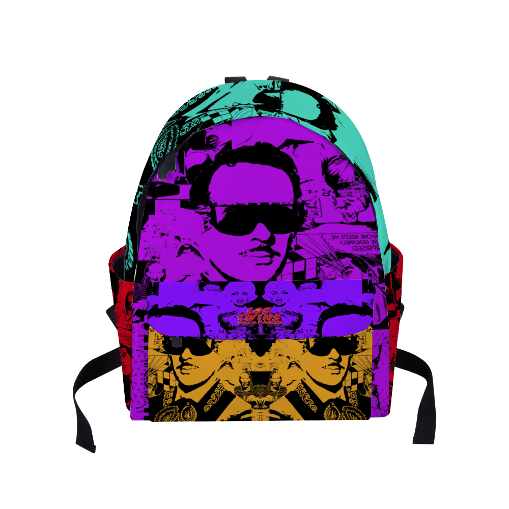 Dela Parra Graffiti Zippered Travel Backpack 14" x 18" x 4" Schoolbag