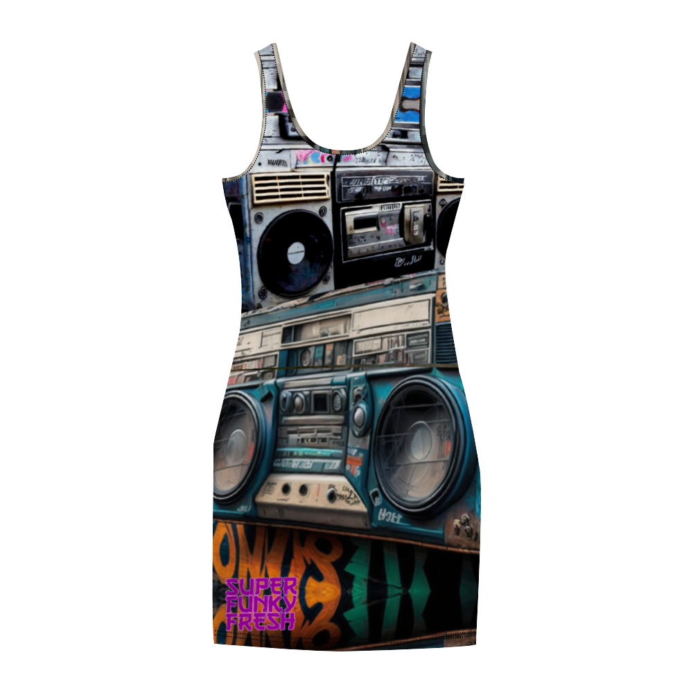 Boomboxes Women's Tank Dress Stylish Sleeveless Dress