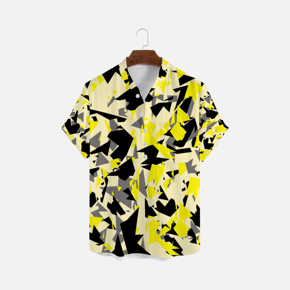 Blonde Digital Camo Unisex Short-sleeve Shirt with Buttons