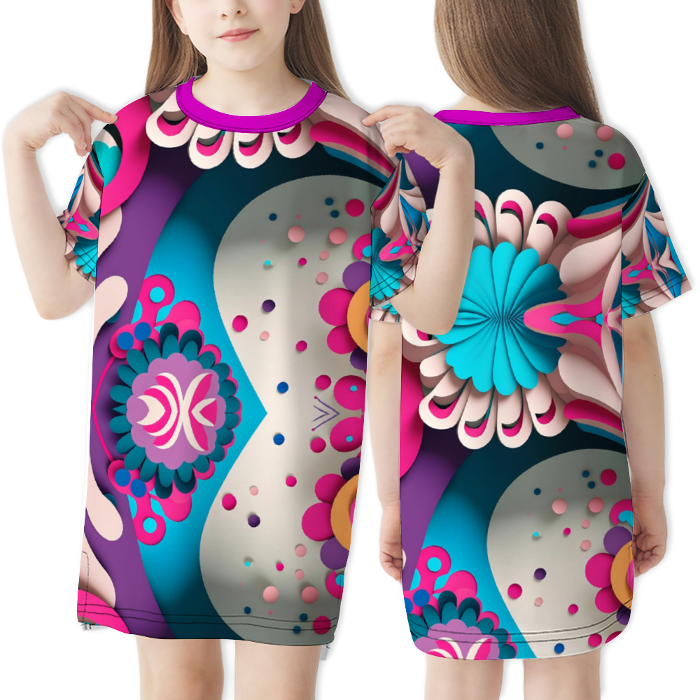 Flower Power Baby Girl Dresse Short SleeveSummer Dresses