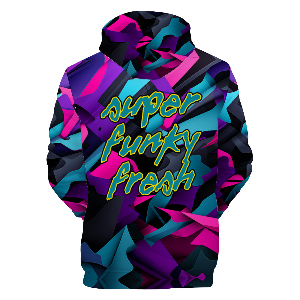 Blue and Purple Tones Digital Camo Hoodies Unisex All Over Print Plush Hoodies with Pockets
