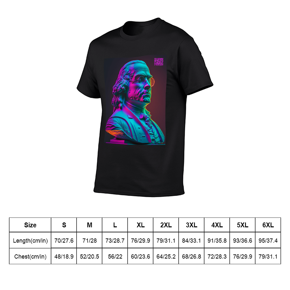 Benjamin Franklin Statuete T-Shirt Front and Back Print