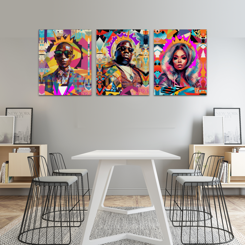 Kings And Queens Pt:2 A 3 Piece Assembled Framed Canvas Set