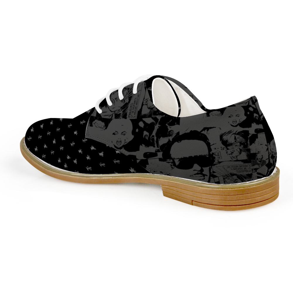 Vegan Leather Men's Poster Art with Cactus Dots Business Casual Shoes