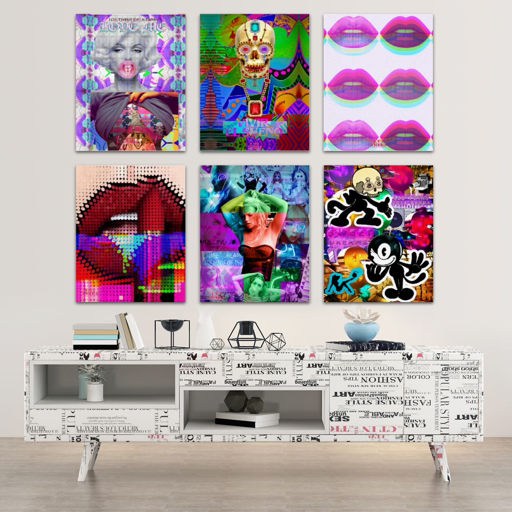 DeLa Parra 6 Piece Assembled Inner Framed Canvas Painting Set 8" x 10"