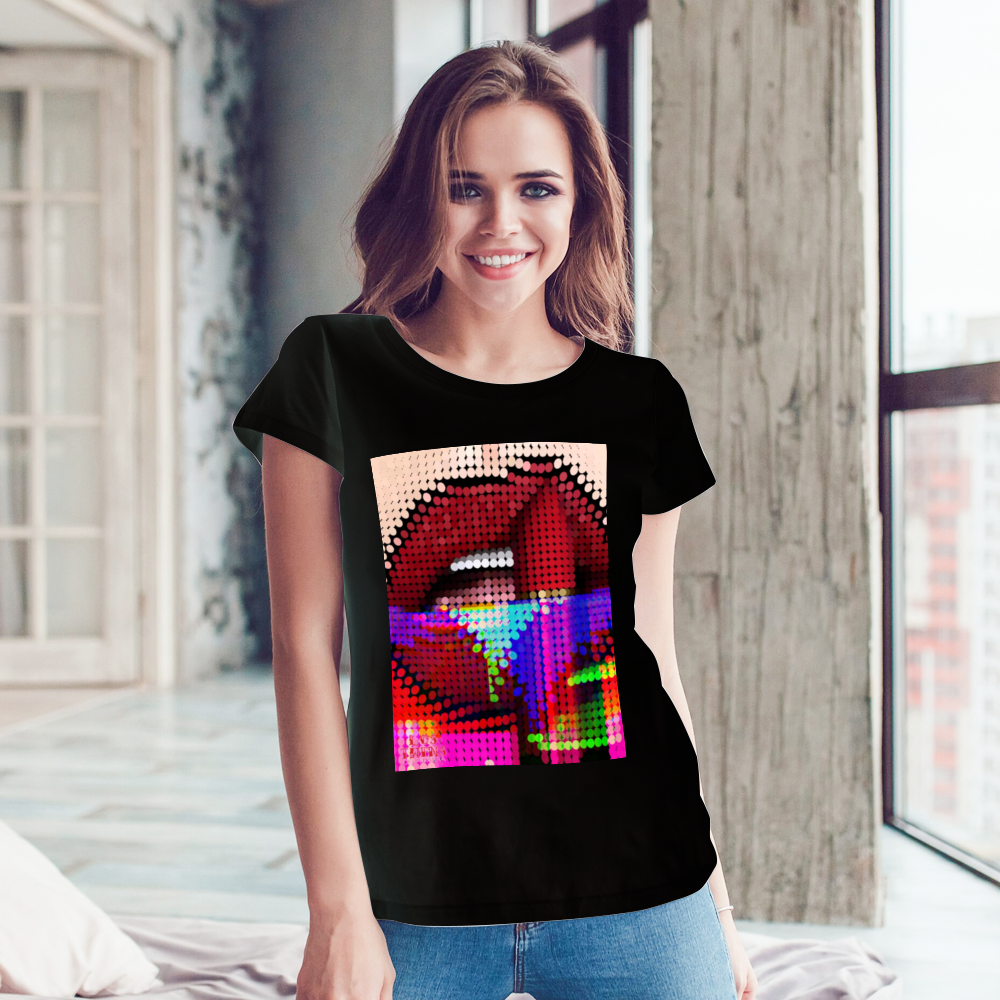 Digital Lipstick Multicolor T-Shirt DTG | Gildan HA00