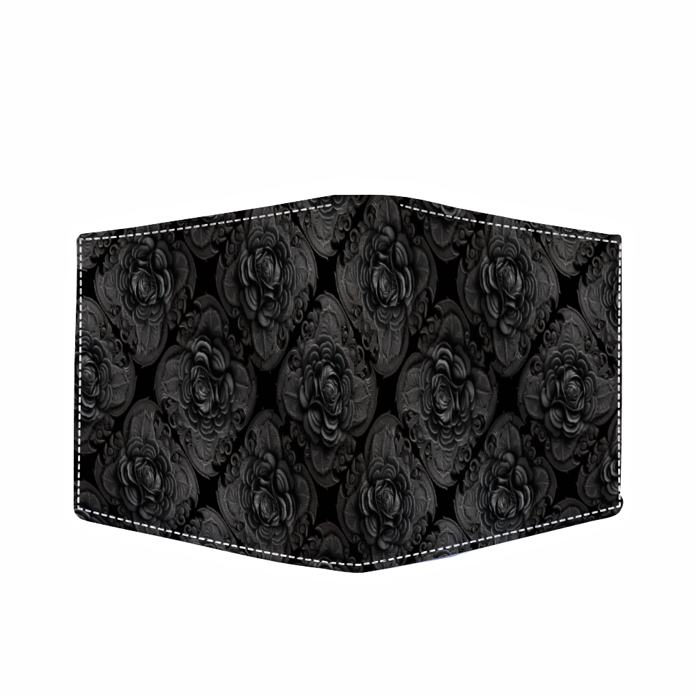 Black Roses Cowhide Wallet