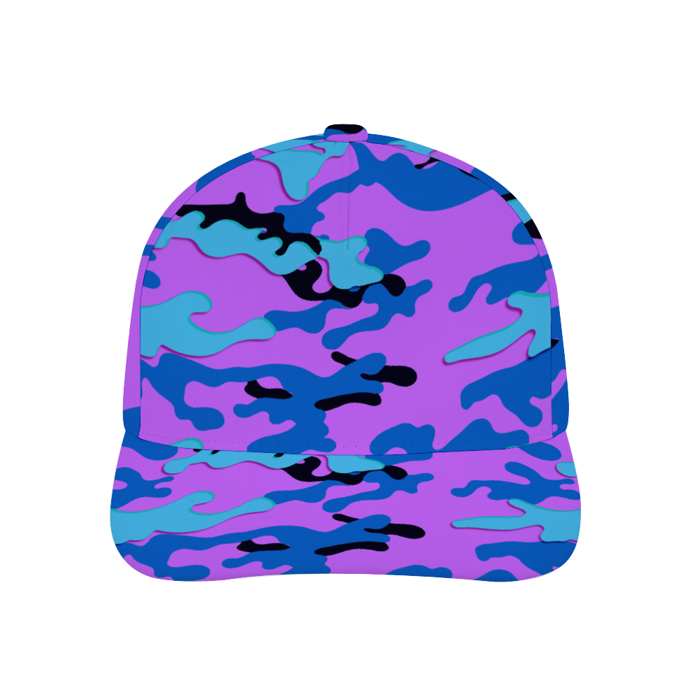 Blue and Pink Super Funky Fresh Camo Unisex Adjustable Curved Bill Baseball Hat