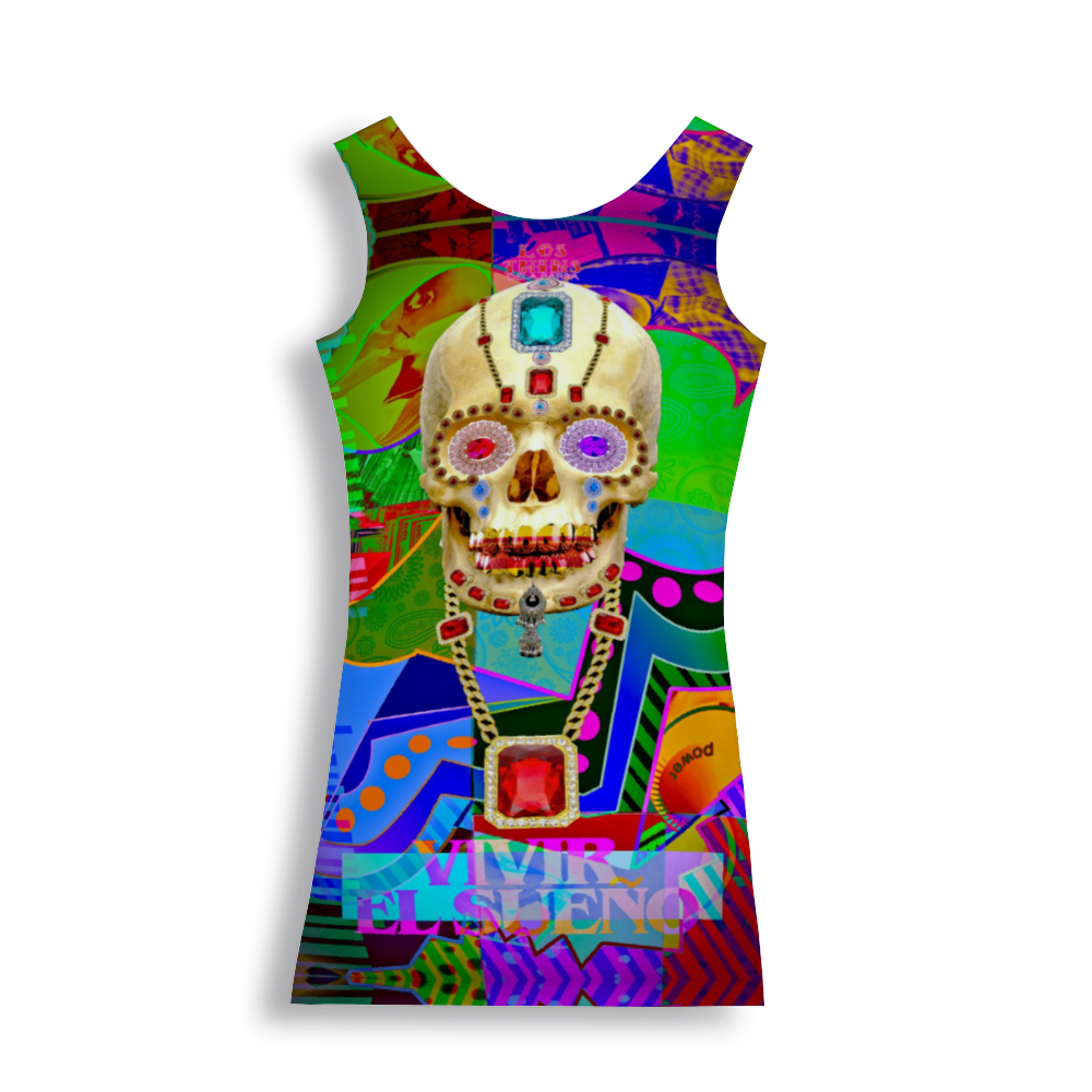 Vivir El Sueno Women's All Over Print Crew Neck Tank Dress