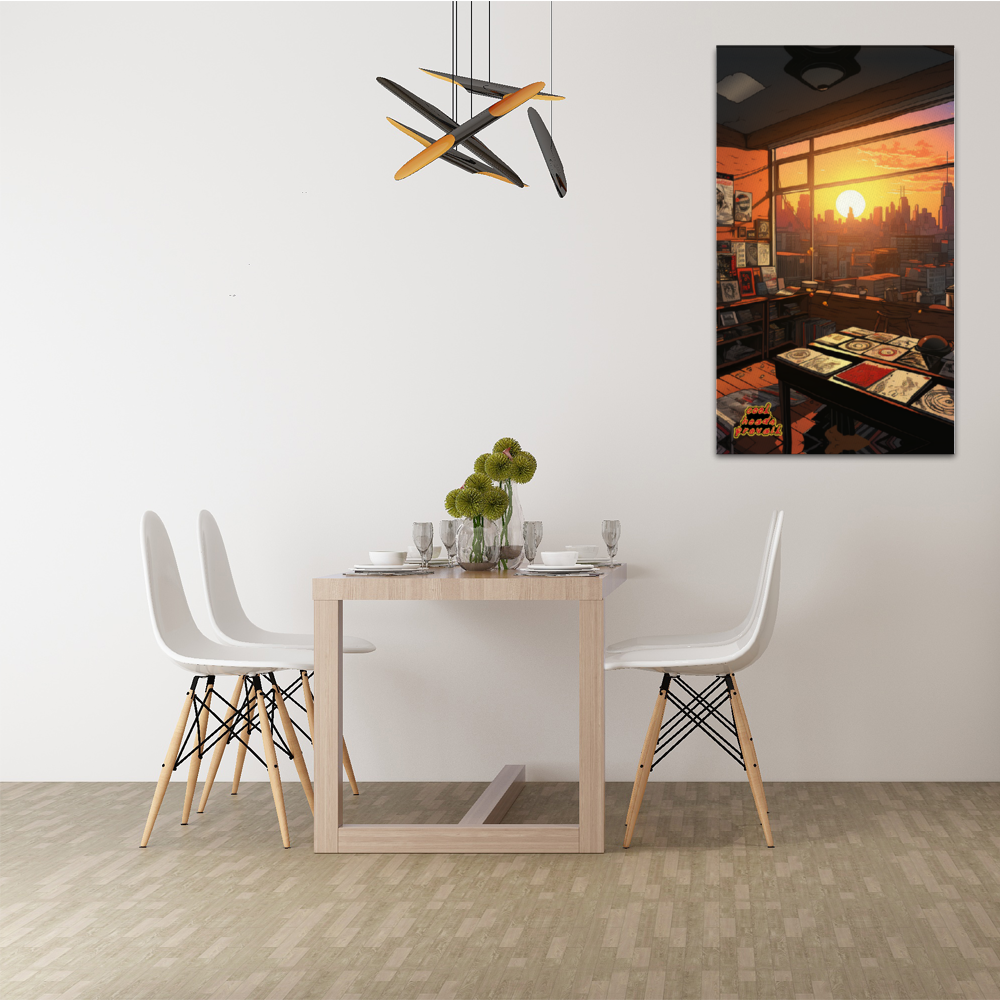 Cool Heads Prevail Houston Skyline Wooden Inner Framed Canvas Paintings 14" x 24"
