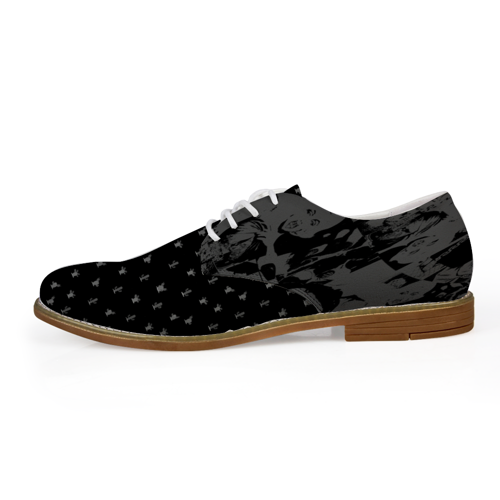 Vegan Leather Men's Poster Art with Cactus Dots Business Casual Shoes