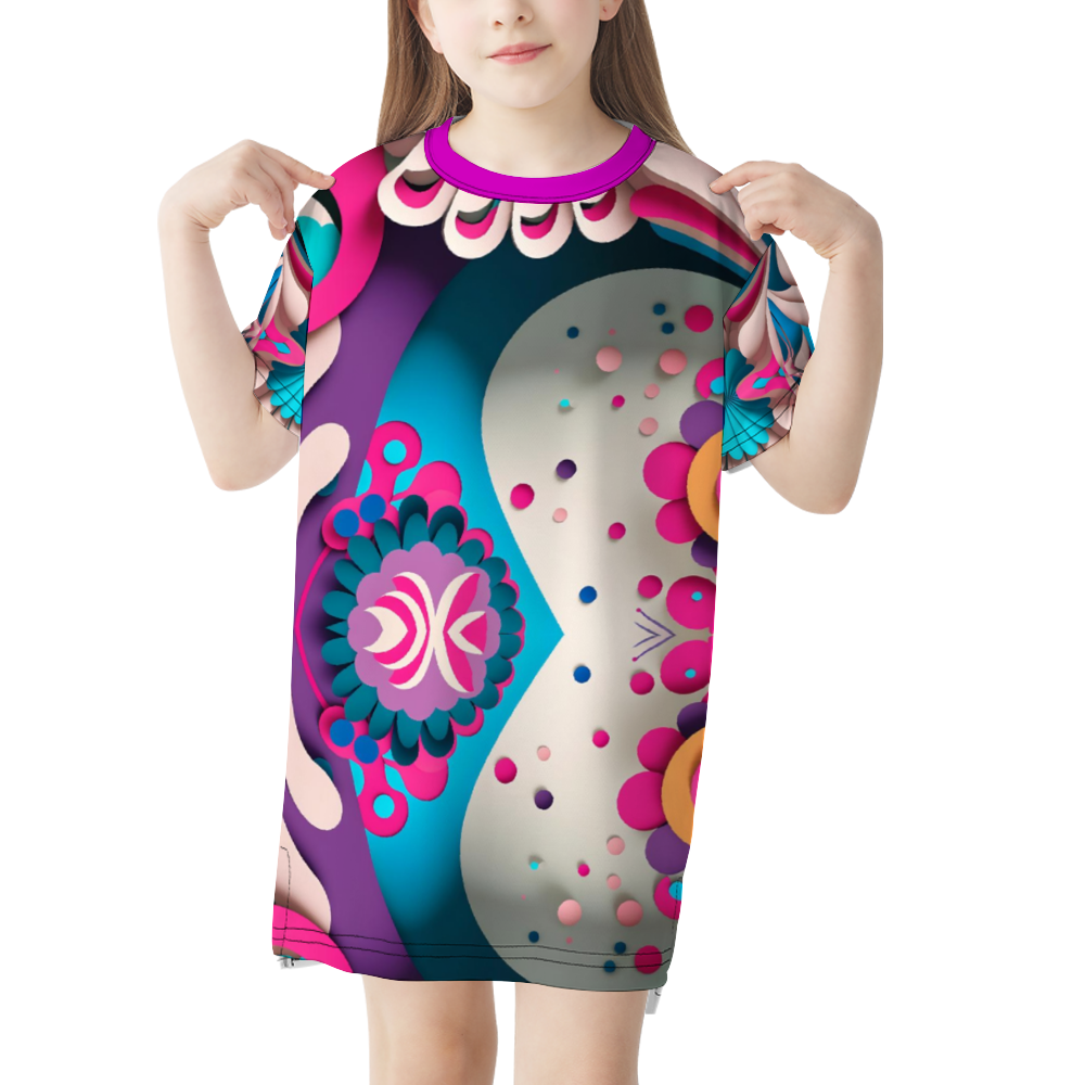 Flower Power Baby Girl Dresse Short SleeveSummer Dresses