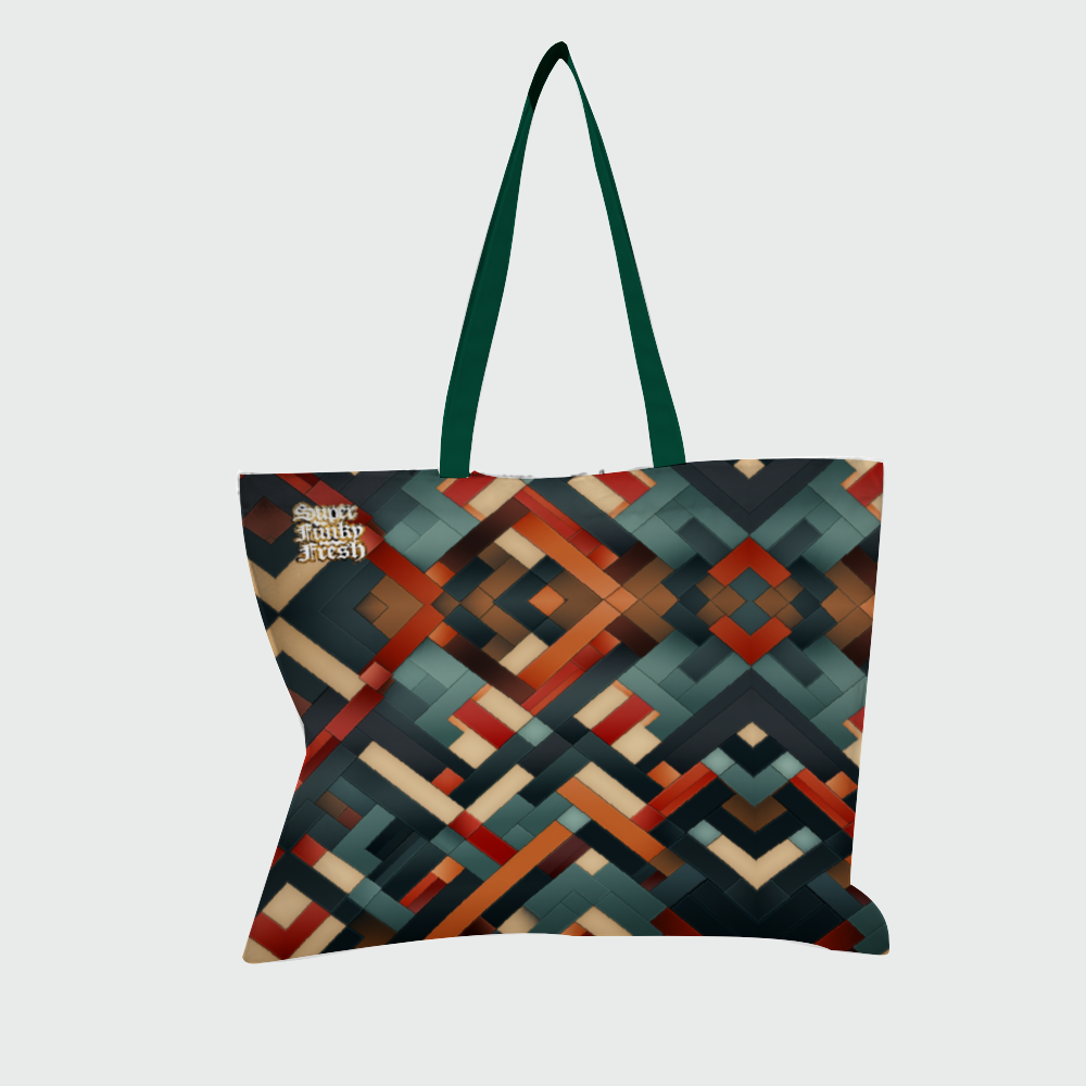 Super Funky Fresh Motiff Canvas Tote Bags with Inner Zippered Pocket 14"/16" 16OZ 2 sides Different Designs