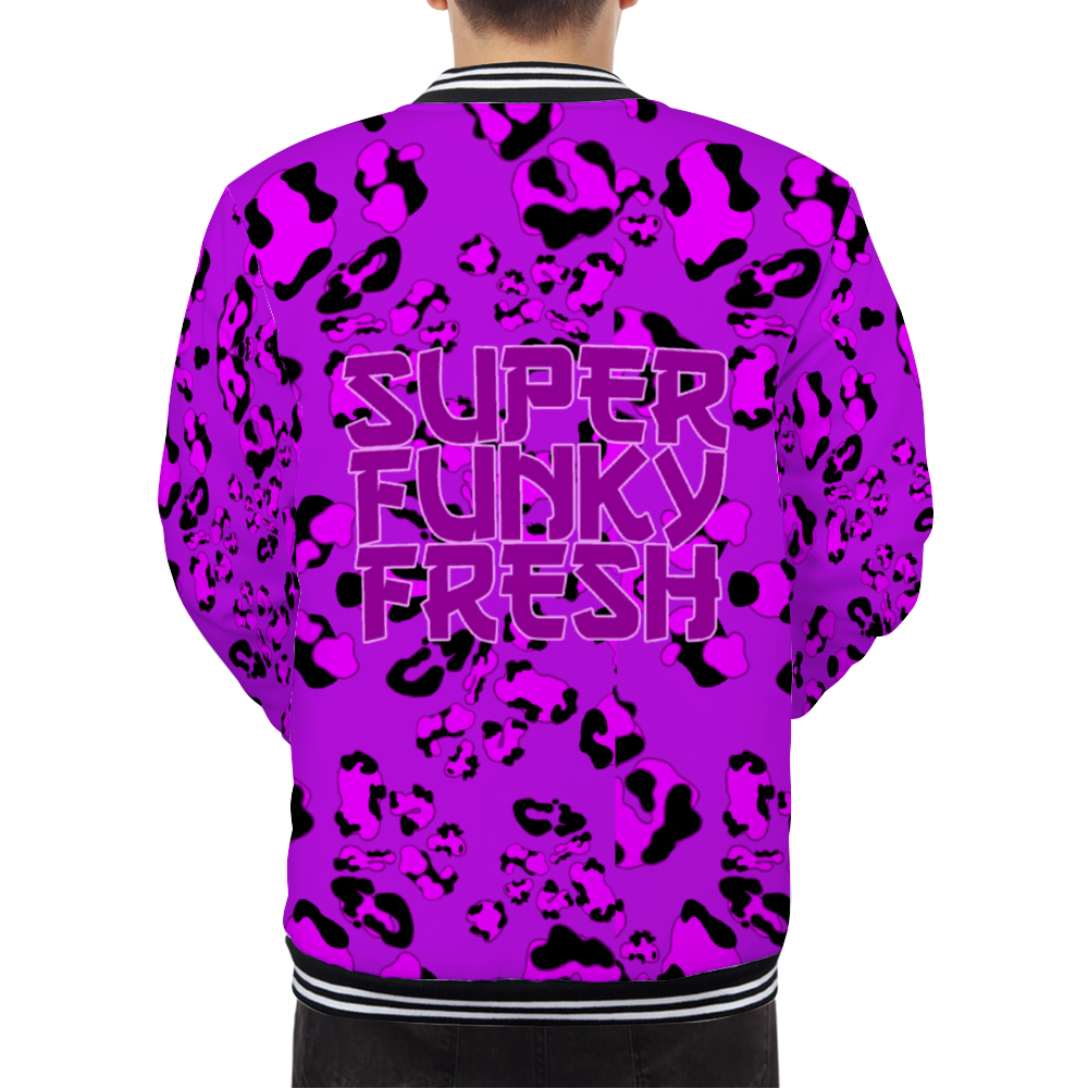 Purple Cheetah Thin Coat Japanese Terry Button Jacket