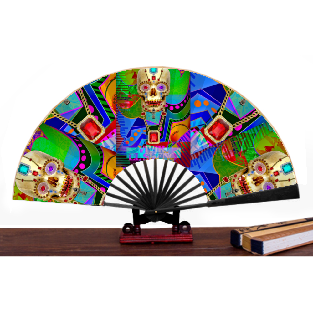 Vivir El Sueno Retro Hand-held Folding Fan