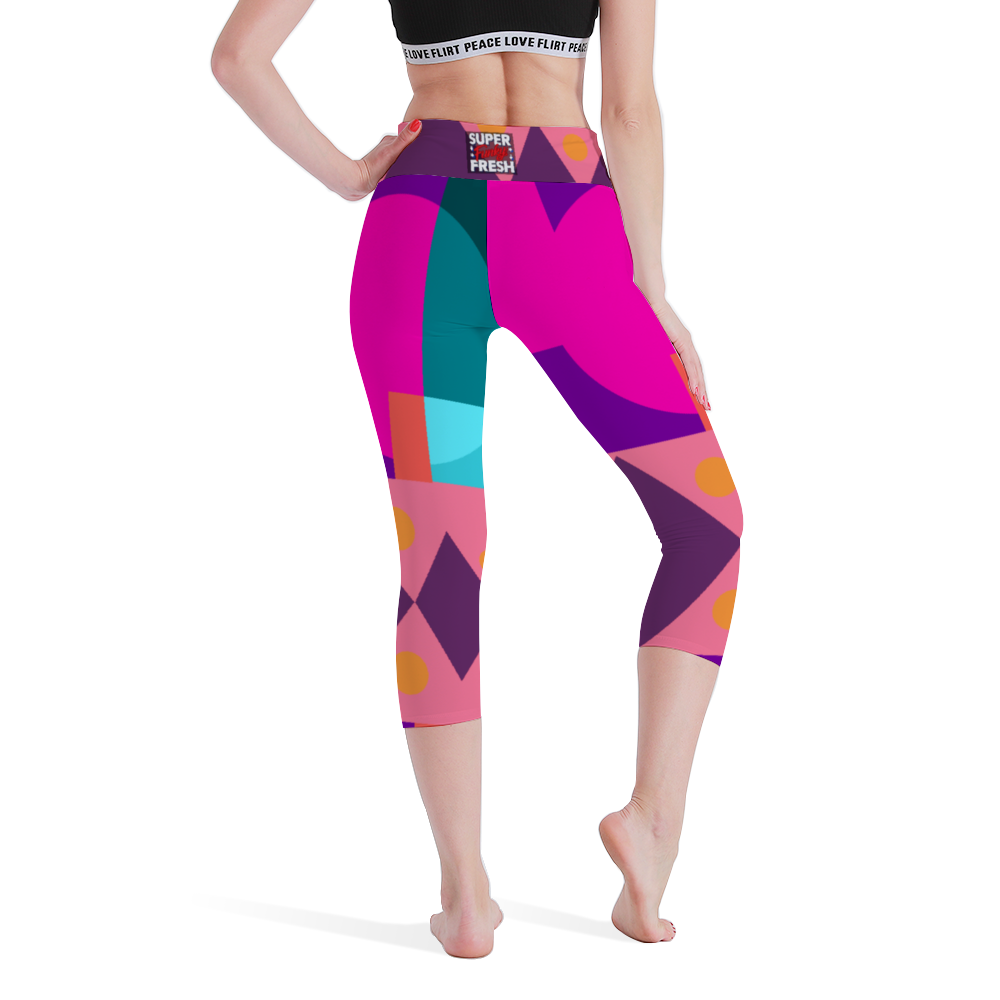 Super Funky Fresh Women's High Waisted Capri Yoga leggings