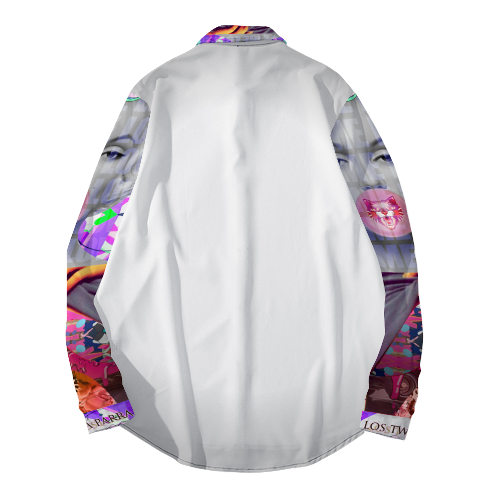 Off Gray DeLa Monroe Sleeve Print Long Sleeves Shirt Unisex Custom Shirts