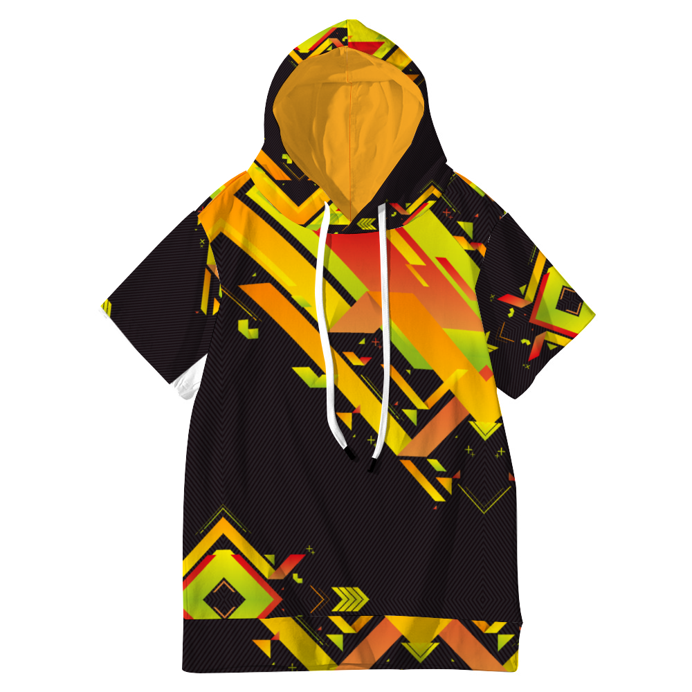 Through Space and Sound Short Sleeve Hoodie All Over Print Soft and Breathable Hoodie